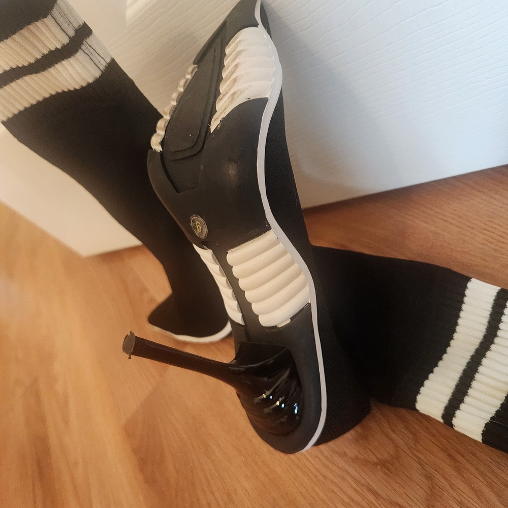 Jeffrey Campbell Black and White High Heel Booties